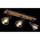 Globo 54307-3W Deckenleuchte Claude 3x40W | E14 - Schwarz, Holz, Rauch