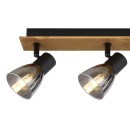 Globo 54307-3W Deckenleuchte Claude 3x40W | E14 - Schwarz, Holz, Rauch