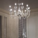 Ideal Lux I007151 Pendelleuchte Doge 6x40W| E14 - weiß