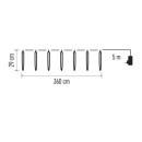 Emos DCPC01 LED Weihnachtsgirlande Eiszapfen 10 Stück 36 m 140 LED | 5w | IP44 - kaltweiß, klar