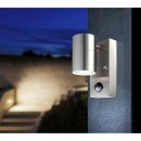 Globo 3201SL Außenwandleuchte Style mit Bewegungssensor 1x5W | GU10 LED | 210L | 3000K | IP44 - inklusive Leuchtmitteln, Edelstahl