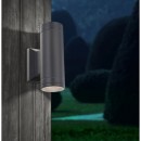 Globo 32028-2 LED Außenwandleuchte Gantar 2x5W | GU10 | 600L | 3000K | IP44 - grau