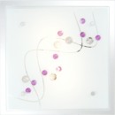 Globo 48072-2 Deckenleuchte Ballerina 2x60W | E27 - weiß, chrom, satiniertes Glas, mehrfarbig
