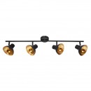 Globo 54001-4 Decken- und Spotleuchte Lotte 4x4W | E14 LED | 544lm | E14 LED | 2700K - schwarz, gold