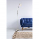 Globo 54341-1S Stehlampe Elliott 1x5W | E14 LED | 320lm | 3000K - inklusive Leuchtmitteln, Schalter auf dem Körper, flexible, matt Nickel, Glas