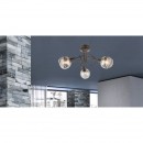 Globo 54347-3 Deckenleuchte 3x4W | E14 LED | 196L | 3000K - inklusive Leuchtmittel, Schwanenhals, bronze