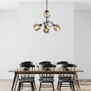 Globo 54357-3H Pendelleuchte Indiana 3x40W | E14 | | 1x 5W LED | 305lm | 3000K - bronze, rauchglas