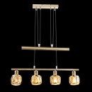 Globo 54358-4Z Pendelleuchte 4x40W | E14 - höhenverstellbar, golden, amber