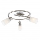 Globo 54913-3 Spotleuchte Deckenleuchte Kati 3x40W| E14 - Nickel matt, Alabaster, weiß