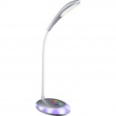 Globo 58265 LED Tischleuchte Minea 1x3W | 230lm | 5000K | RGB - höhenverstellbar, flexibler Arm, Touchdimmer, Farbwechsler, Farbfixierung, silber