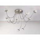 Globo 24134-10D LED Spotleuchte Roslin 10x5W | 4700lm | 3000K - dimmbar, flexibler Arm, Nickel, matt
