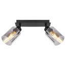 Globo 15465-2 Deckenleuchte Hadera 2x15W | E27 - schwarz, rauch