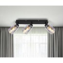 Globo 15465-3 Deckenleuchte Hadera 3x15W | E27 - schwarz, rauch