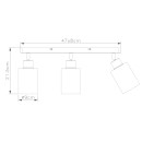 Globo 15465-3 Deckenleuchte Hadera 3x15W | E27 - schwarz, rauch