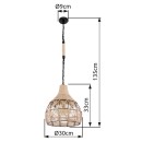 Globo 15671H Deckenleuchte Halia 1x60W | E27 - schwarz, natürlich