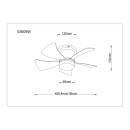 Globo HINES 03609W LED Ventilator mit Licht | 10W LED | 750lm