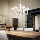 Ideal Lux 094007 Pendelleuchte Bon Bon 8x40W| E14 - weiß