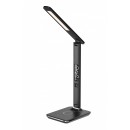 Immax 08965L LED Tischleuchte Kingfisher 36x85w | 400lm | 2700-5500k - dimmbar, Temperaturbeleuchtung, einstellbare Arm, Uhr, Thermometer, Wecker, schwarz