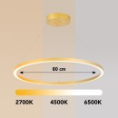 Immax 07159-G80 LED Pendelleuchte Neo Fino 1x60W | 4200lm | 2700-6500K - Dimmbar, Fernbedienung, Smart, Gold