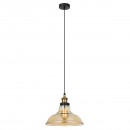 Italux MDM- 2381/1 GD + AMB Pendelleuchte Hubert 1x40W | E27 - schwarz, gold, Braunglas