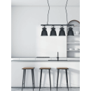 Italux MD-HN82608-4-BK + WH Pendelleuchte 4x40W Lavare | E27 - schwarz, weiß