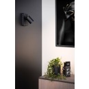 Lucide 09929/06/30 Wandleuchte Nigel 1x5w | LED GU10 | 320lm | 3000K - ist im Paket, schwarz, einstellbar, eingeschlossen