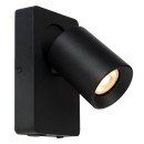 Lucide 09929/06/30 Wandleuchte Nigel 1x5w | LED GU10 | 320lm | 3000K - ist im Paket, schwarz, einstellbar, eingeschlossen