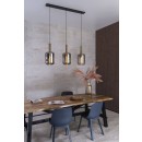 Lucide 45494/03/65 JOANET Deckenleuchte 3xE27 - schwarz, Messing, Rauchglas