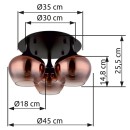 Globo 15548-3DG Deckenleuchte MAXY E27