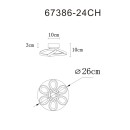 Globo MELISAND 67386-24CH LED Deckenleuchte | 24W LED | 1512lm