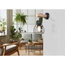 Globo 15326NW Wandleuchte Mina 1x40W | E27 - schwarz, Holz