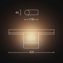 Philips Hue 34028/31/P7 Wandleuchte Badleuchte Adore 1x13W | 2200-6500K | IP44 - Bluetooth, White Ambiance