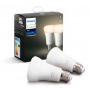 Philips Hue 8719514319028 LED Leuchtmittel Set 2x9W | 806lm | 2700K - dimmbar, Bluetooth, Weiß