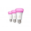 Philips Hue 8719514328389 LED-Lampen 3x65w | E27 | 800lm | 2000-6500K | RGB - Set 3 Stück, White and Color Ambiance, dimmbar, Bluetooth