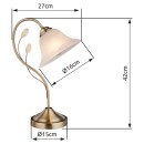 Globo 69007-1T Tischleuchte Posadas 1x60W | E27 - Messing, weiß