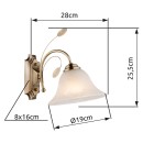 Globo 69007-1W Wand- und Spotleuchte Posadas 1x60W| E27 - Messing, weiß