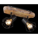 Globo 54017W-2 Deckenleuchte Priska 2x60W | E27- schwarz, Holz