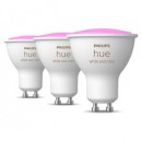Philips Hue 8719514342767 LED-Lampe 3x4,3w | Gu10 | 350lm | 2000-6500K | RGB - Set 3 Stück, White and Color Ambiance, dimmbar, Bluetooth