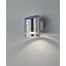 Trio R22231107 LED Außen Solar Wandleuchte mit Bewegungssensor Salta 1x3w | 165lm | 3000K - wiederaufladbar, mattes Nickel