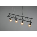 Trio R30644002 Hängende Deckenleuchte Ladder 4x10w | E27 - einstellbare Höhe, Holz, schwarz