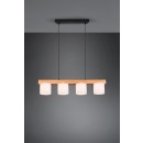 Trio R30654001 Hängende Deckenleuchte Cameron 4x28w | E14 - einstellbare Höhe, schwarz, weiß, Holz