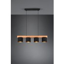 Trio R30654002 Hangende Deckenleuchte Cameron 4x28w | E14 - einstellbare Höhe, Holz, schwarz