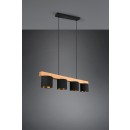 Trio R30654002 Hangende Deckenleuchte Cameron 4x28w | E14 - einstellbare Höhe, Holz, schwarz