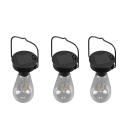 Trio R35146132 LED Solar Außenpendelleuchten Set Campus 3x0,1W | IP44 - 3er-Set, schwarz