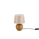 Trio R50621035 Tischleuchte Luxor 1x40W | E14 - Kabelschalter, Holz, Creme
