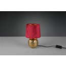 TRIO R50821010 Tischleuchte Sophia 1x40W | E14 | IP20 - Kabelschalter, gold mit rot