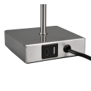 Trio R51061007 Tischleuchte Ole 1x25W | E27 - Zugschalter, USB, Nickel, Weiß