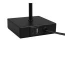 Trio R51061032 Tischleuchte Ole 1x25W | E27 - Zugschalter, USB, schwarz