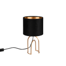 Trio R51131002 Tischleuchte Grace 1x40W | E14 - Kabelschalter, gold, schwarz
