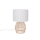 Trio R51131036 Tischleuchte Rike 1x40W | E27 - Kabelschalter, weiß, natur